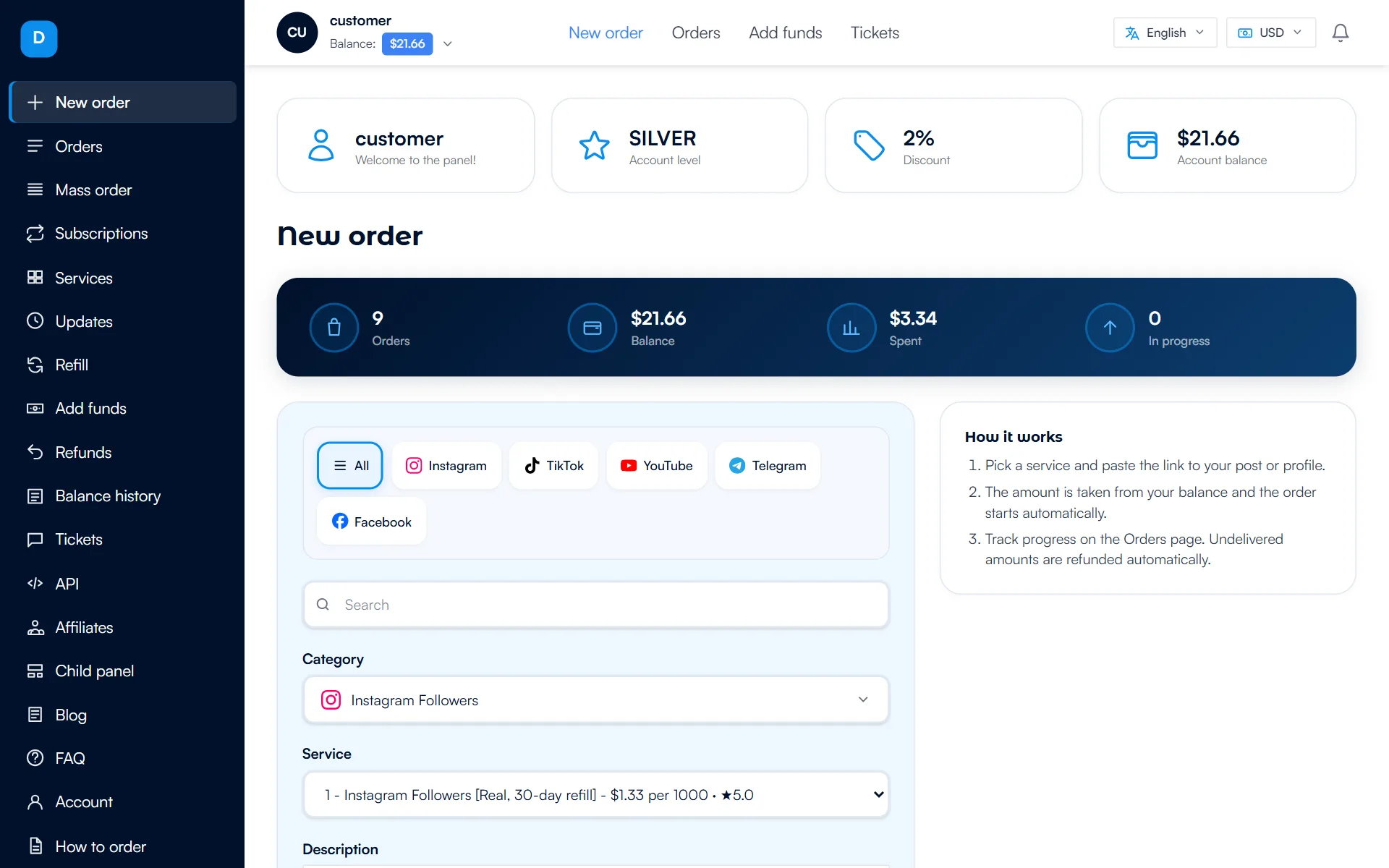 User panel